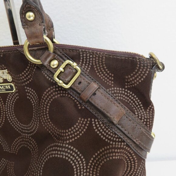 Brown Coach Madison Dotted Op Art Sophia Satchel - Picture 4 of 8